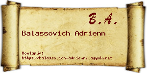 Balassovich Adrienn névjegykártya